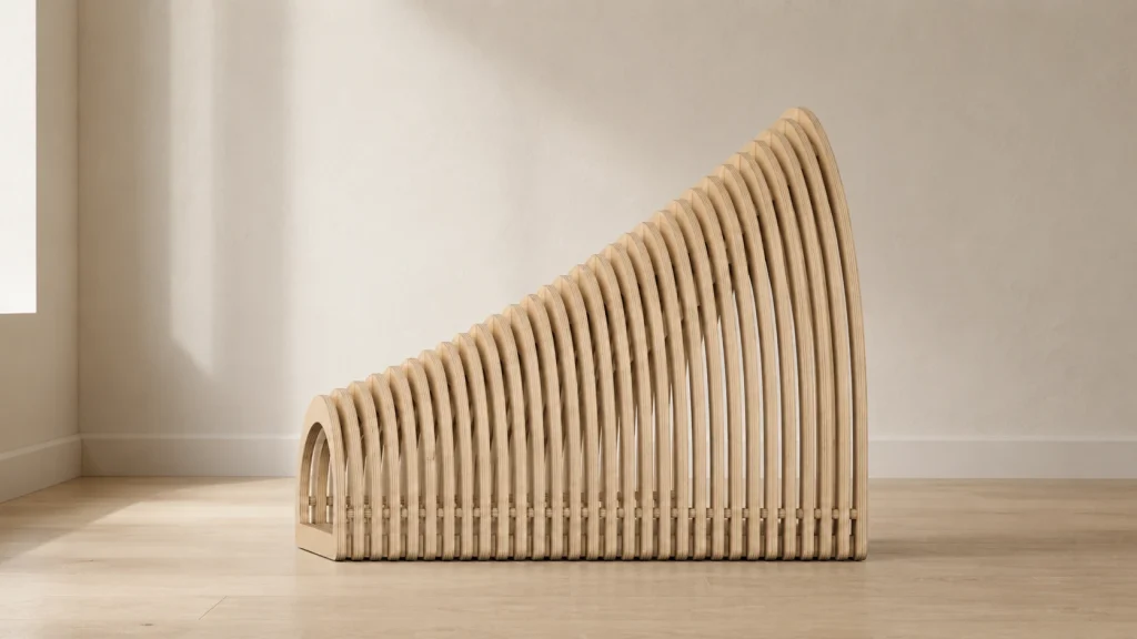 Koivuvanerista valmistettu design-koirakoti pienelle tai keskikokoiselle koiralle sivukuva