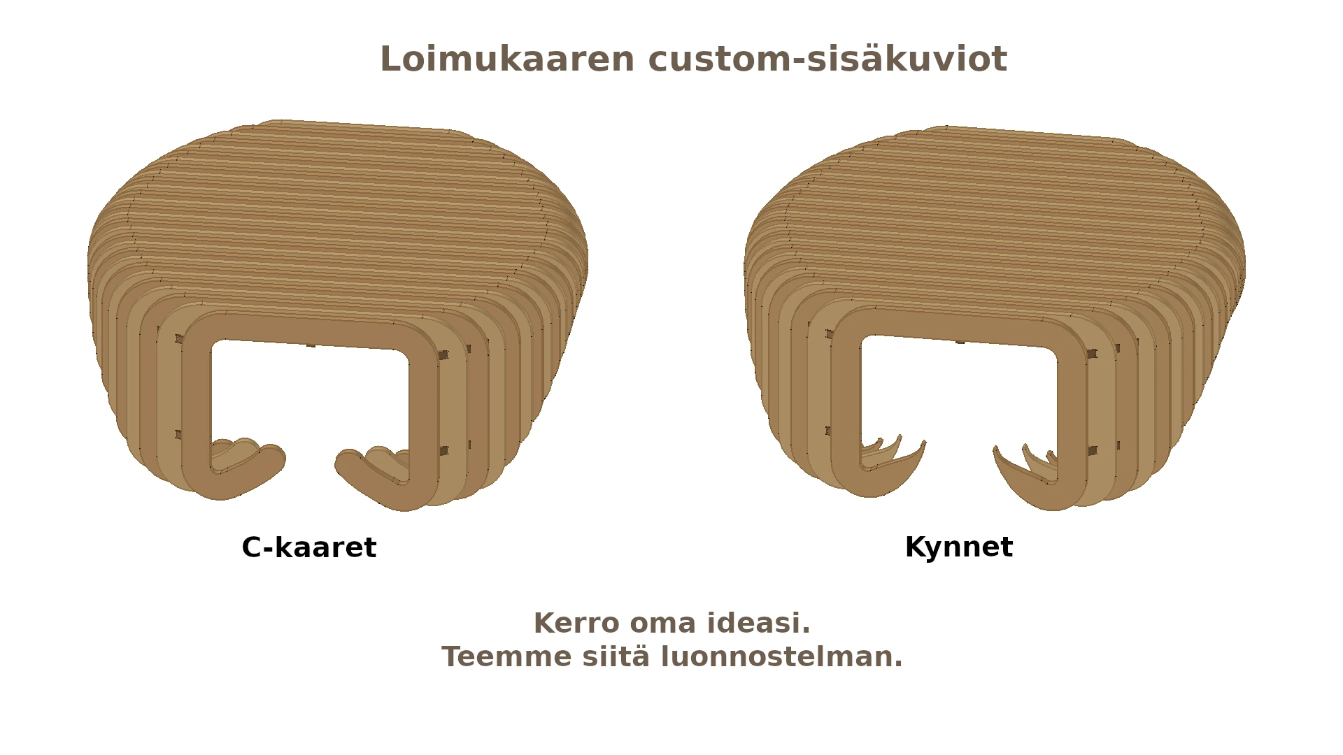 Loimukaari-sohvapöydän kustomoitavat sisäkuviot